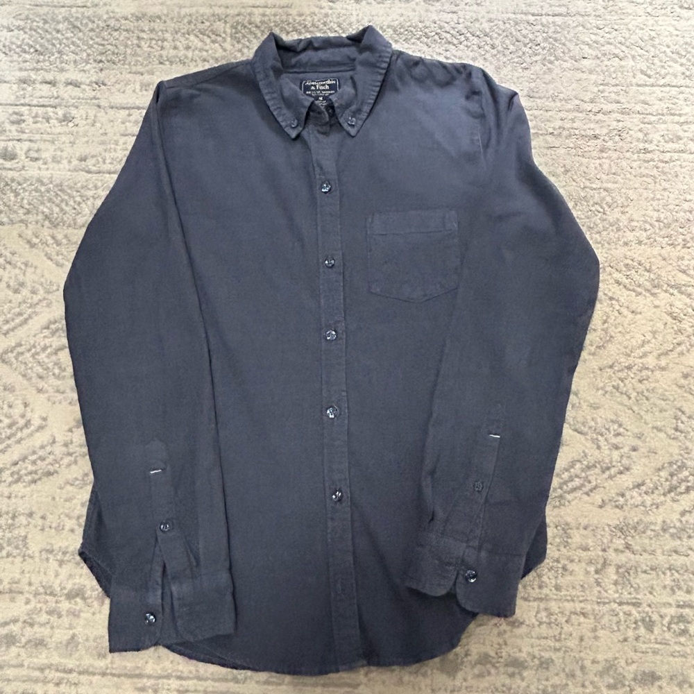 Abercrombie & Fitch Dark Gray Casual Button-Down Shirt